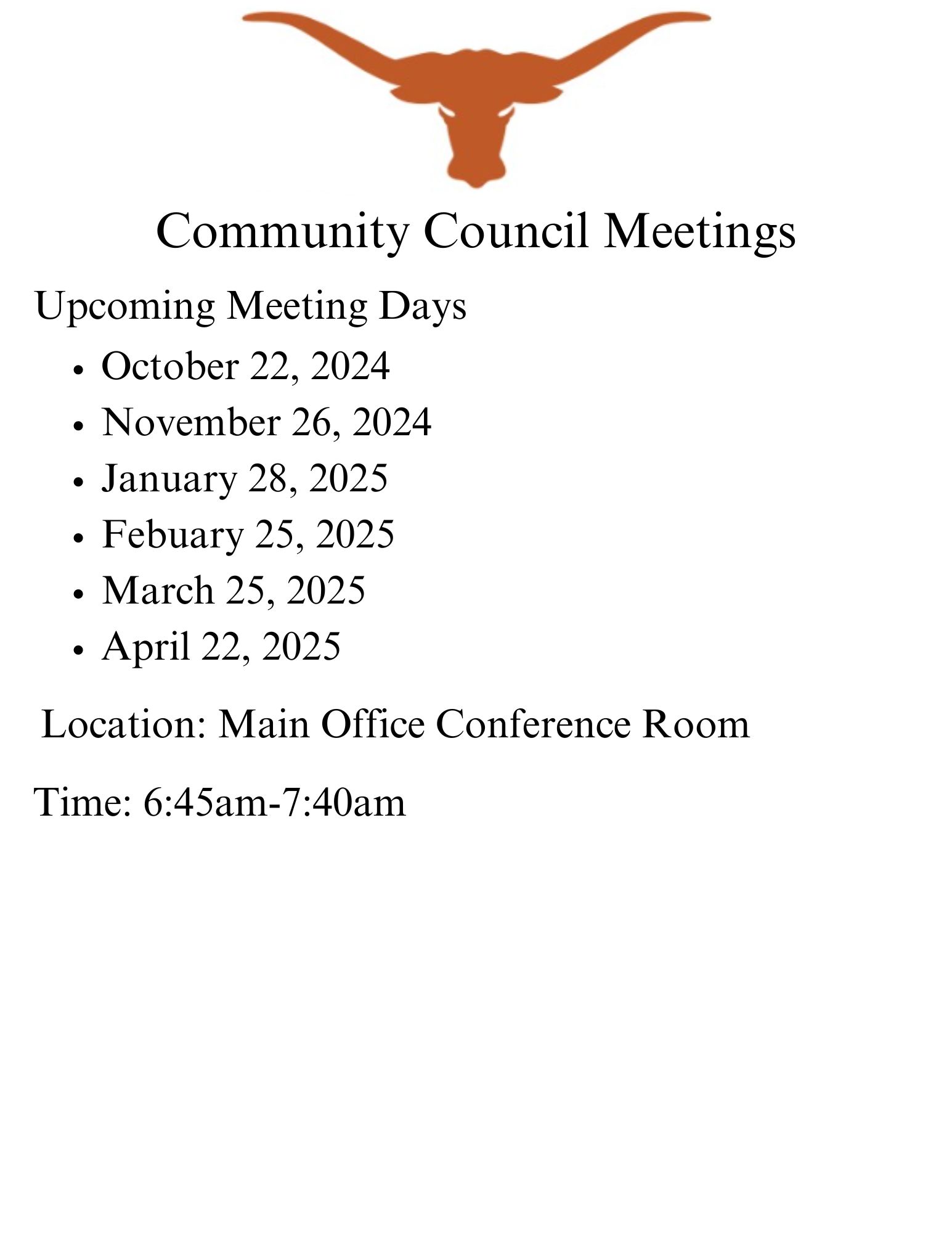 Community Council Meetings